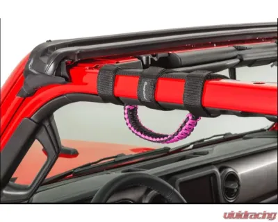 Quadratec Paracord Front Grab Handle Pair Pink for Jeep 1997-2021 - 14018 1707